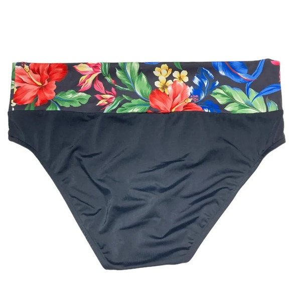 Maternity Swim Bottom, Black with Colorful Floral Waistband, Large, New no Tags - Picture 3 of 5